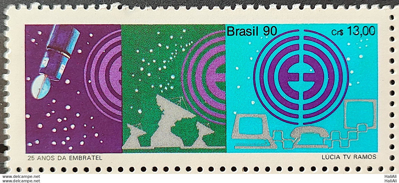 C 1697 Brazil Stamp 25 Years Of Embratel Telecommunication Communication 1990 - Unused Stamps