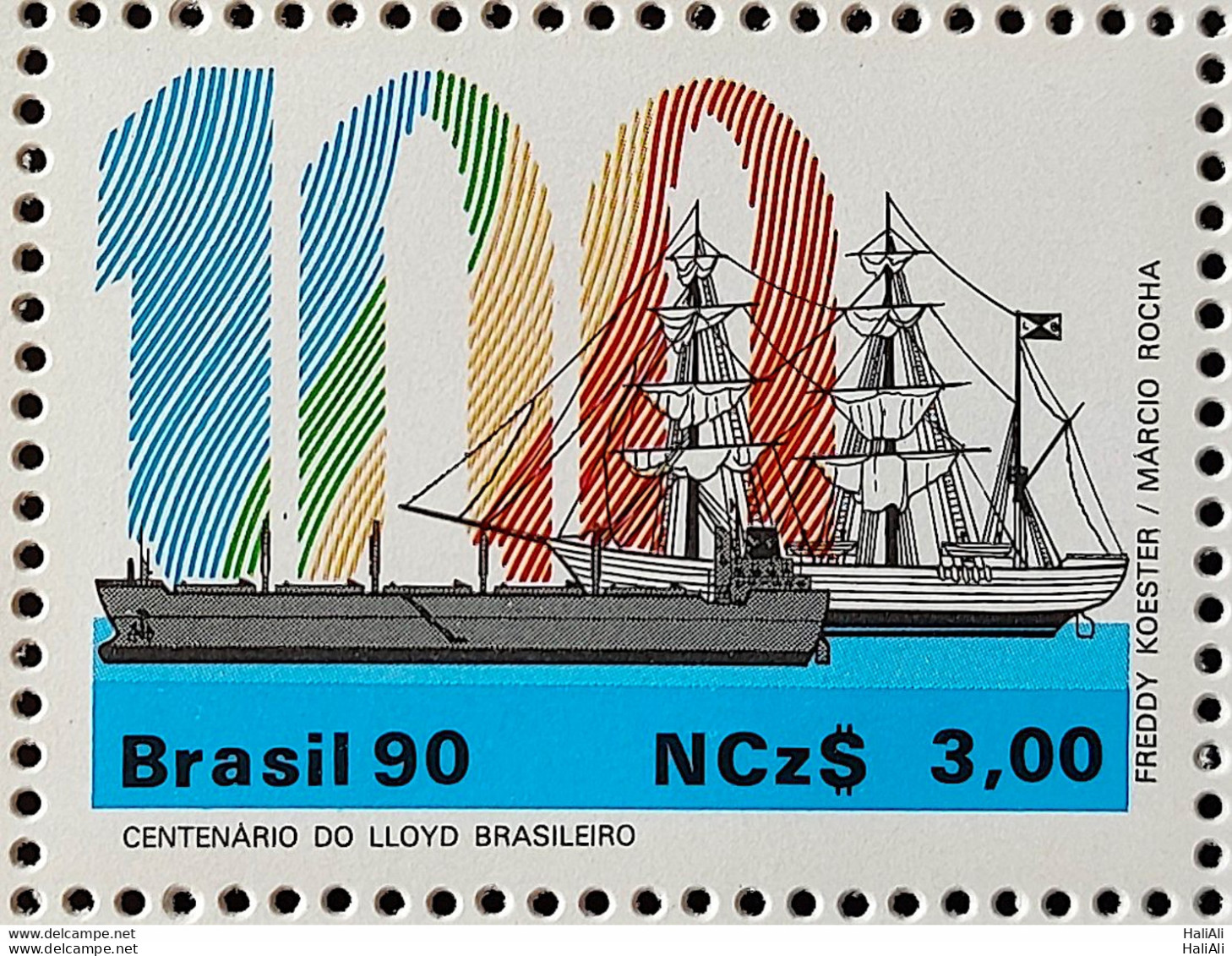 C 1670 Brazil Stamp 100 Year Navigation Company Lloyd Ship 1990 - Ongebruikt