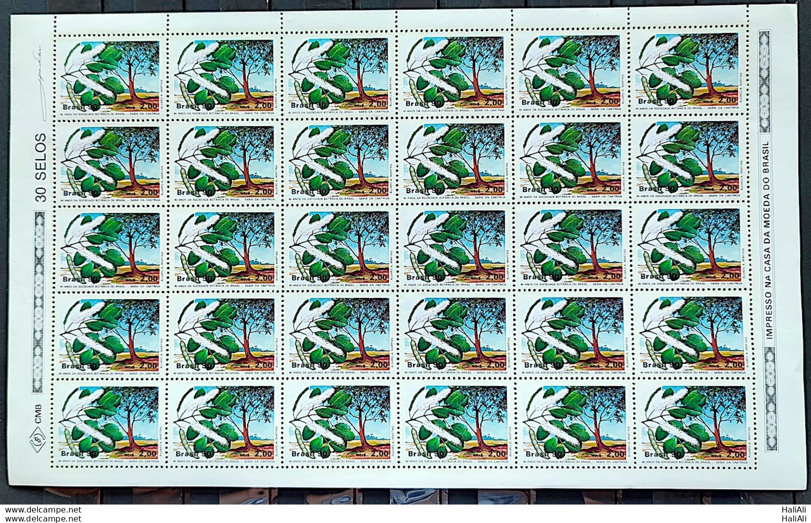 C 1665 Brazil Stamp 40 Years Of The Botanical Society Sabiá Da Caatinga 1990 Sheet - Nuevos