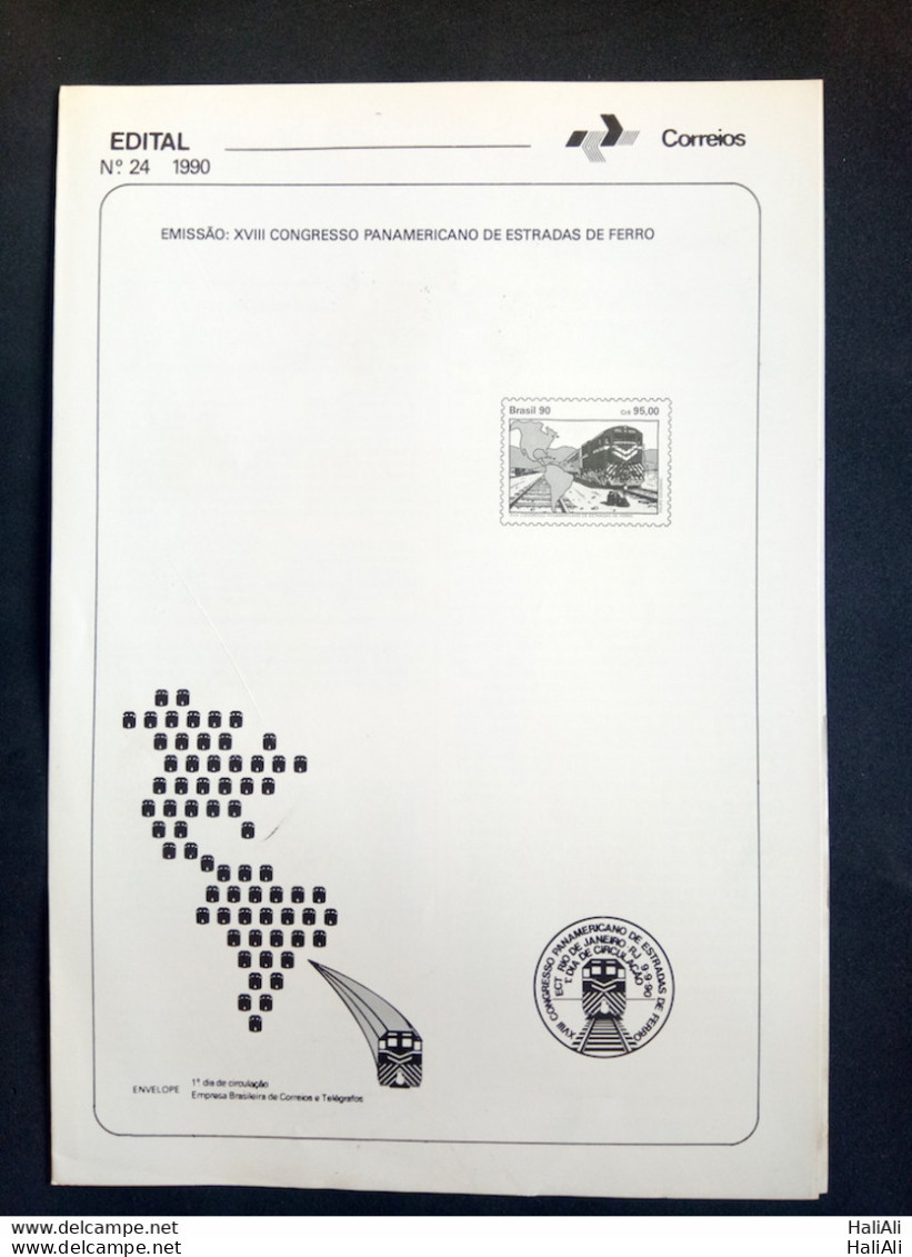 Brochure Brazil Edital 1990 24 Iron Roads Transportation Treak Without Stamp - Briefe U. Dokumente