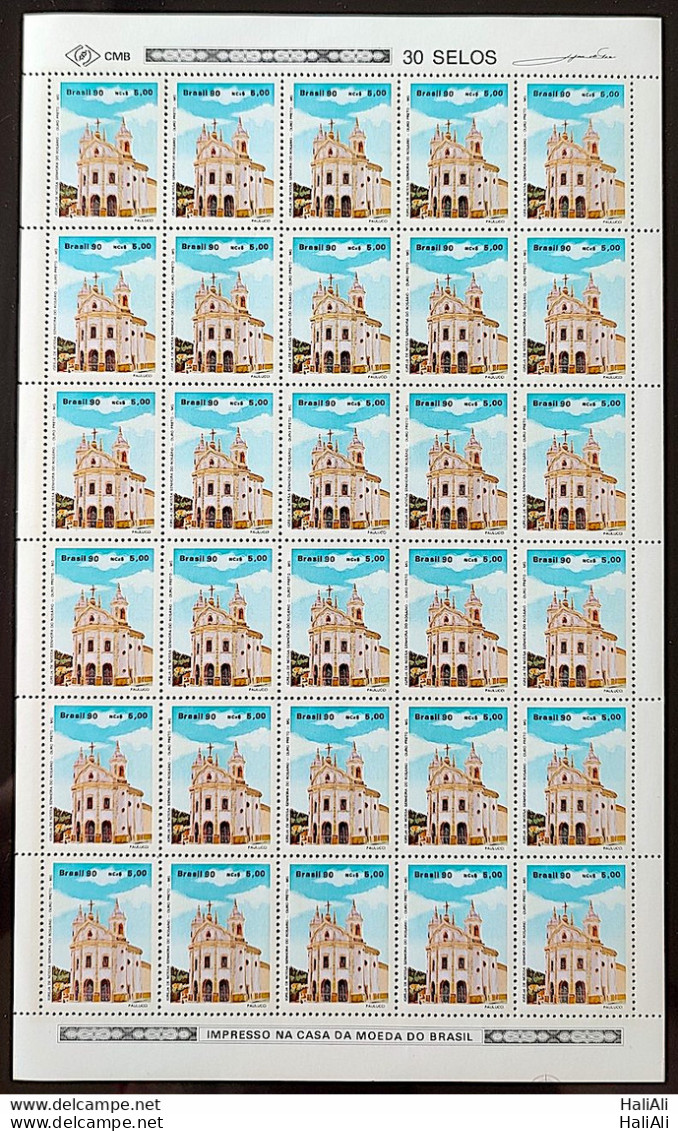 C 1669 Brazil Stamp Religious Architecture Religion Church Our Lady Of Rosario Ouro Black MG 1990 Sheet - Unused Stamps