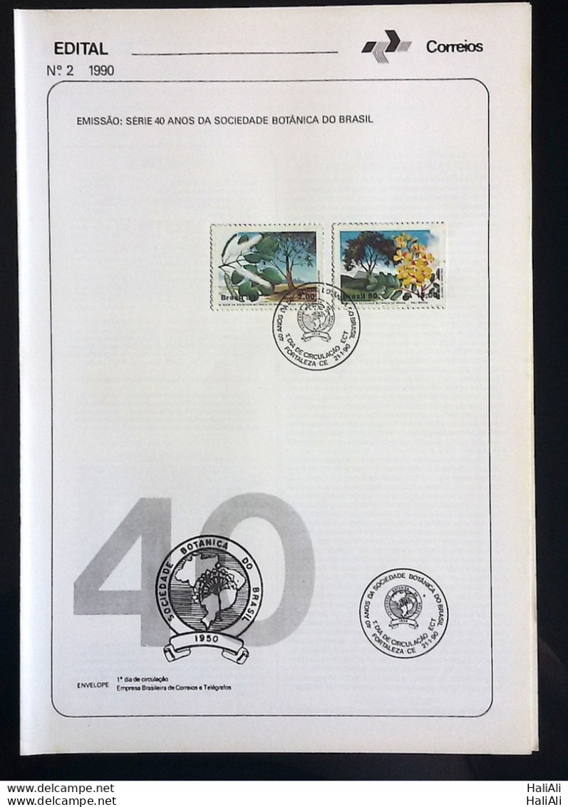 Brochure Brazil Edital 1990 02 Botany Society Of Brazil With Stamp CPD CE Fortaleza - Lettres & Documents