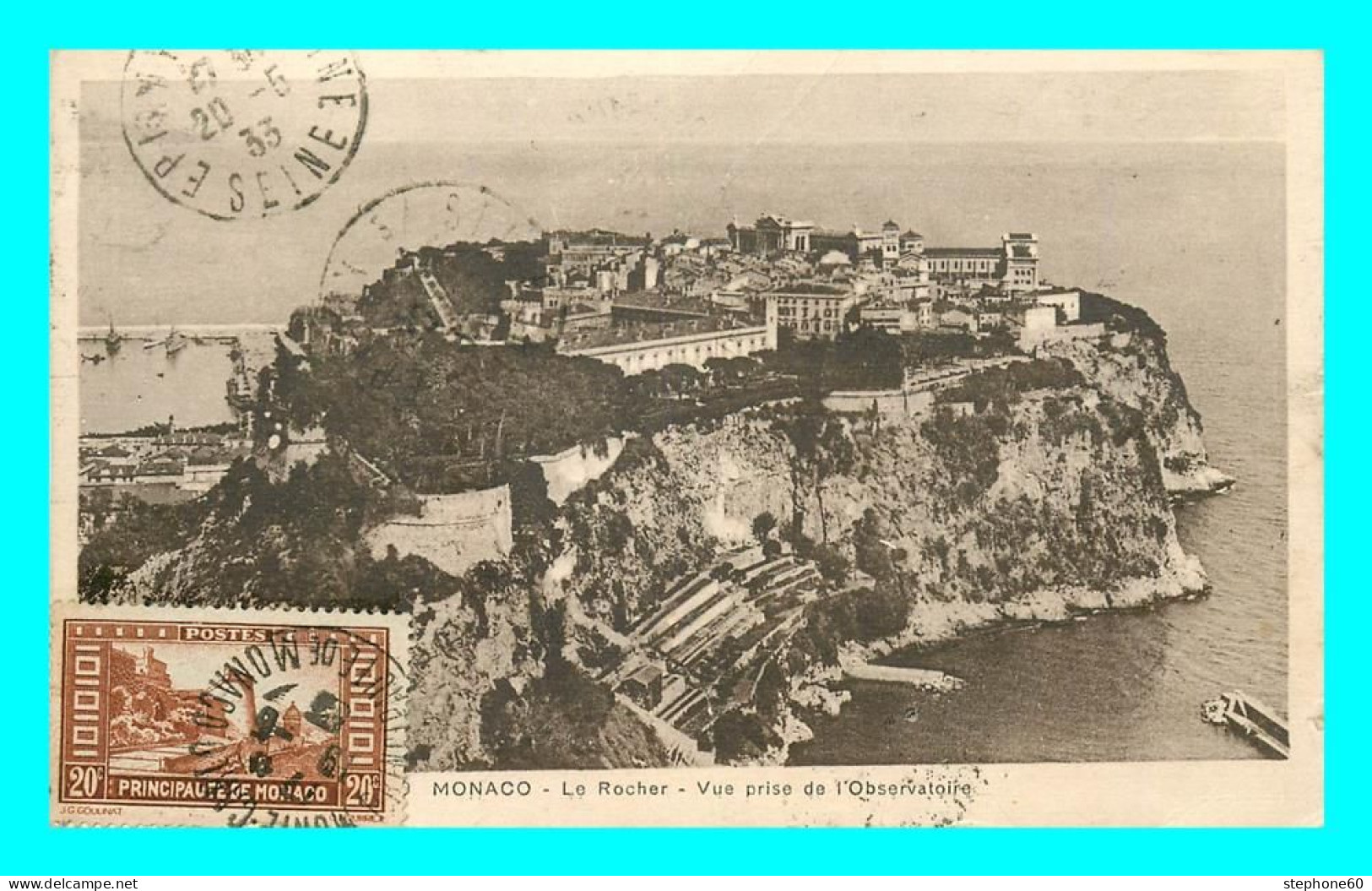 A794 / 141 MONACO Le Rocher ( Carte Pliés - Timbre ) - Autres & Non Classés