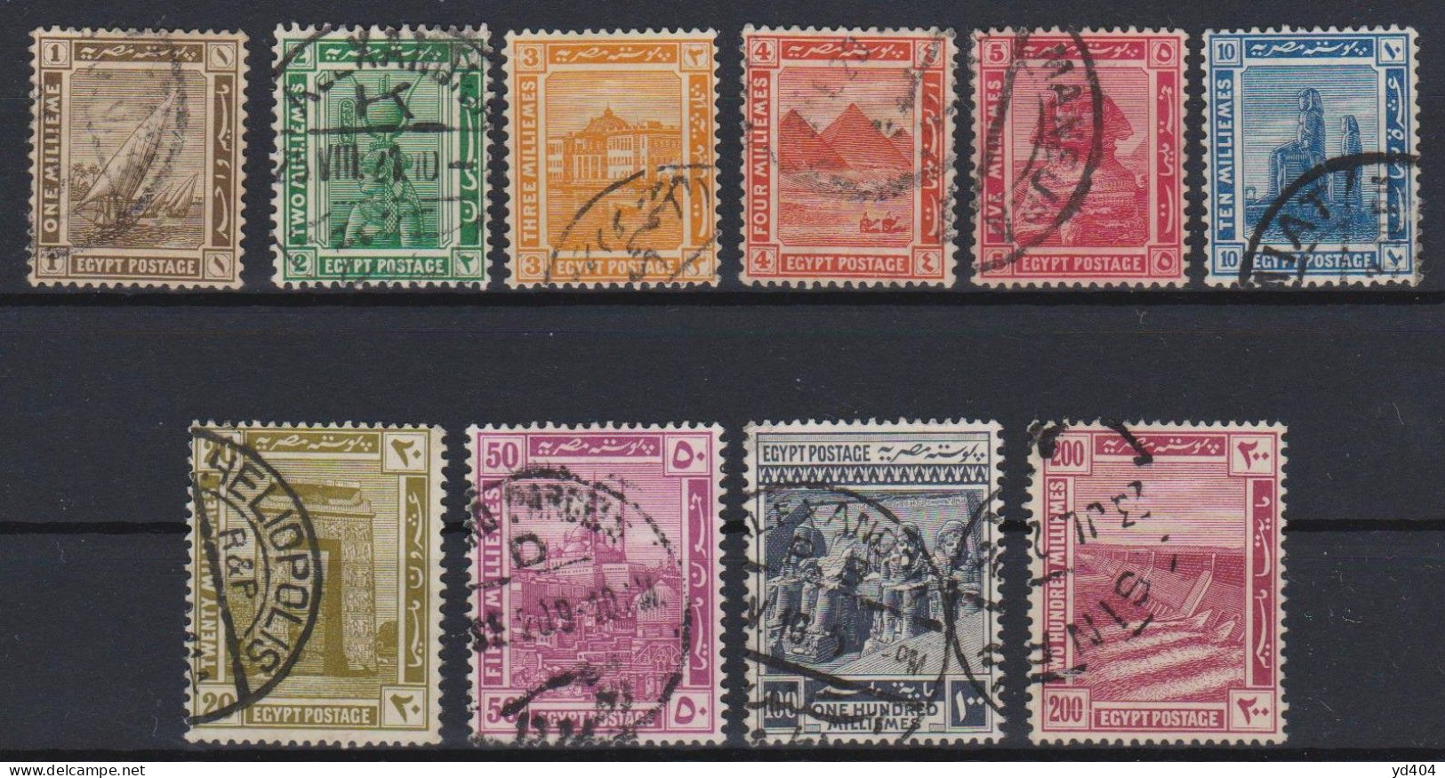 EG043 – EGYPTE – EGYPT – 1914 – CURRENT PICTORIAL SET - Y&T # 44/53 USED - 1866-1914 Khedivate Of Egypt