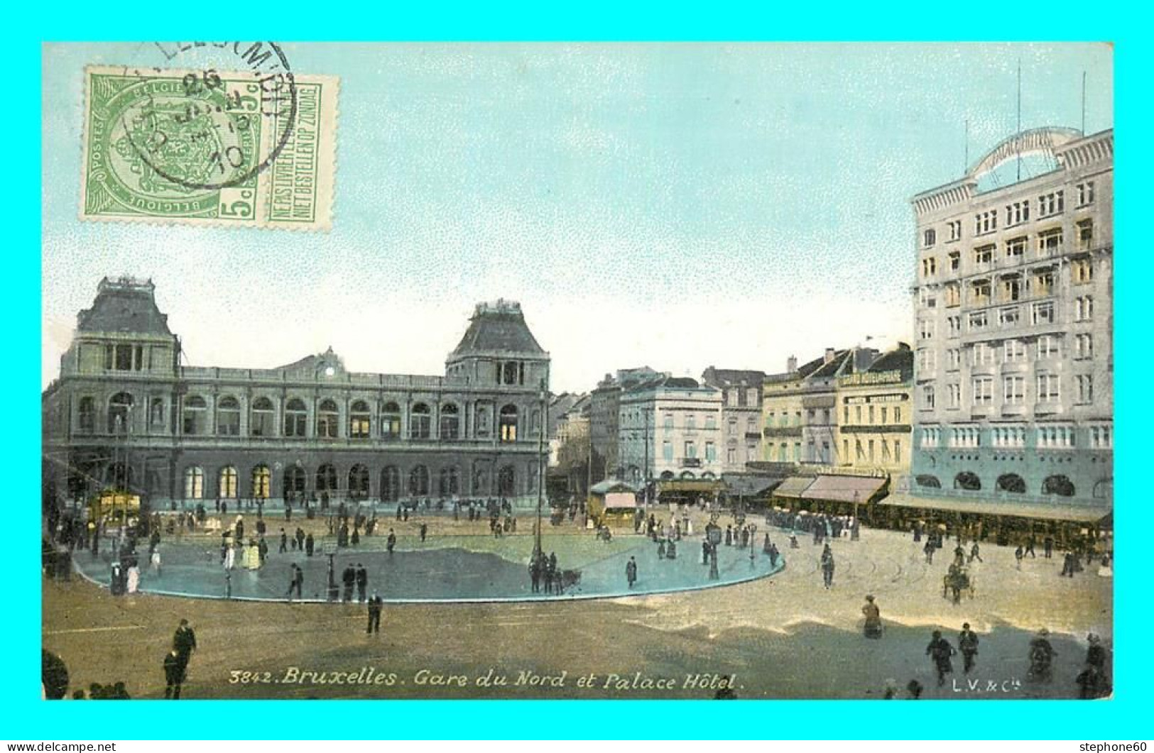 A795 / 135 BRUXELLES Gare Du Nord Et Palace Hotel ( Timbre ) - Autres & Non Classés