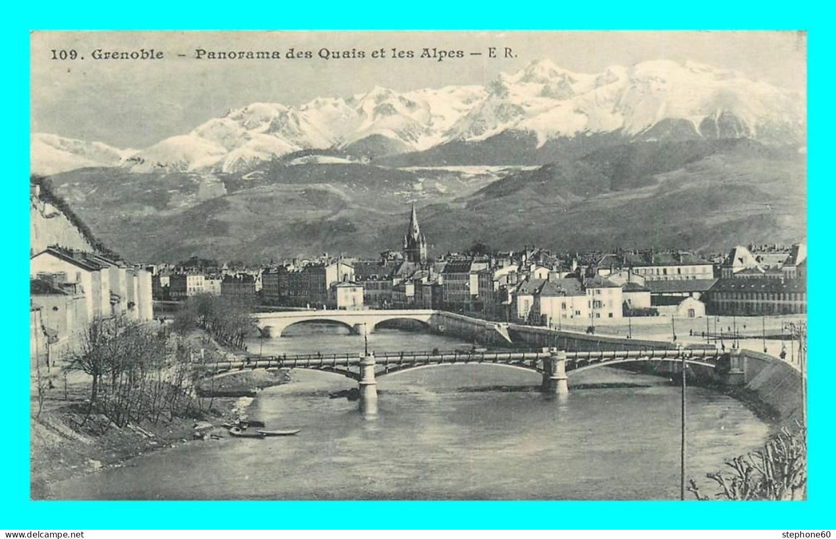 A796 / 301 38 - GRENOBLE Panorama Des Quais Et Les Alpes - Grenoble