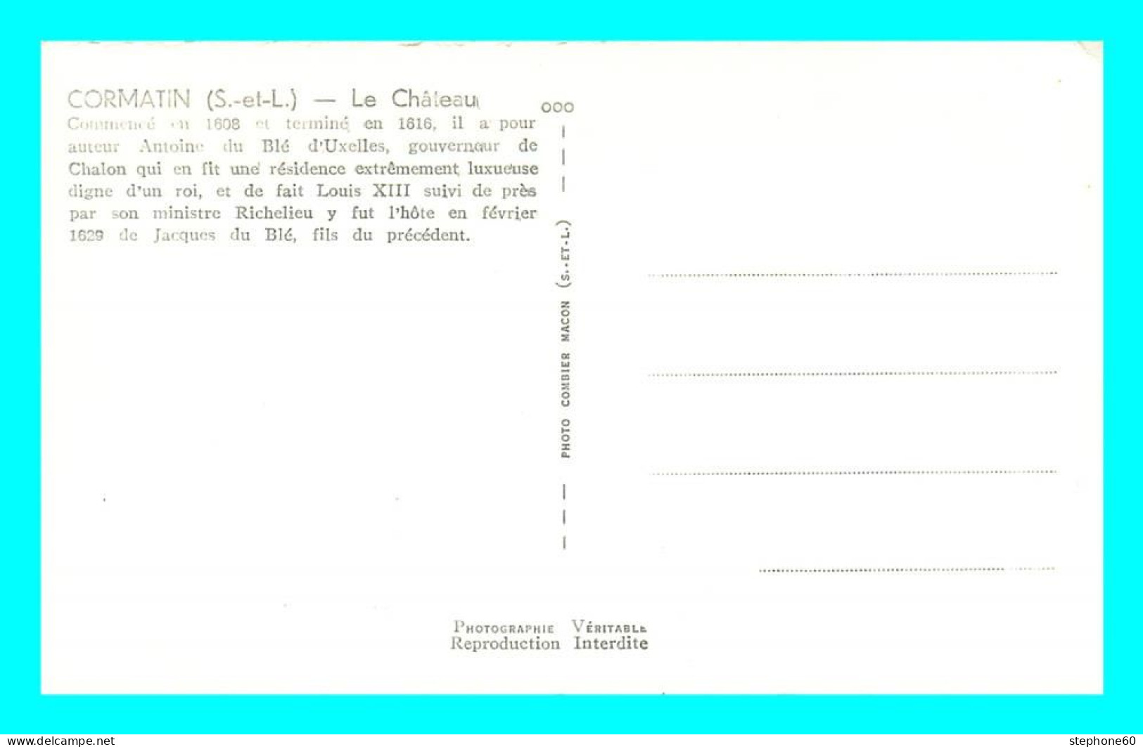 A796 / 089 71 - CORMATIN Chateau - Other & Unclassified