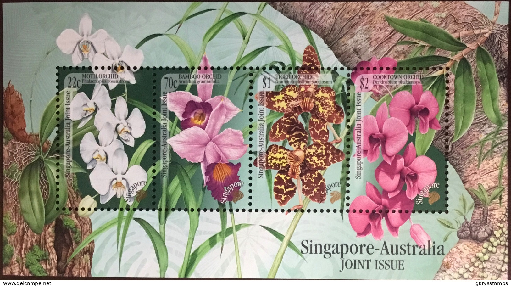 Singapore 1998 Orchids Joint Issue With Australia Minisheet MNH - Orchideeën