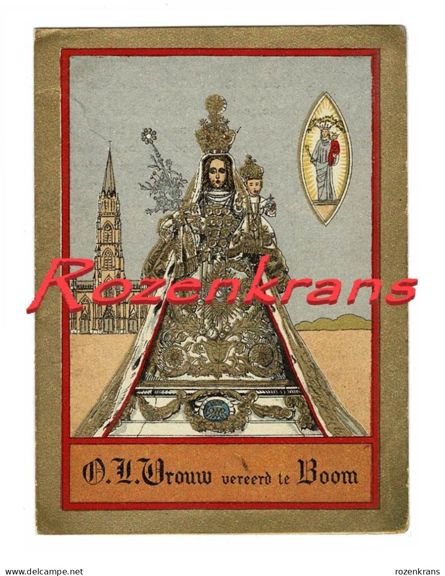 Litho Lombaerts Deurne OLV OL Vrouw Te Boom Antwerpen Steendruk Goldprint Gouddruk Image Pieuse Holy Card Santini - Boom