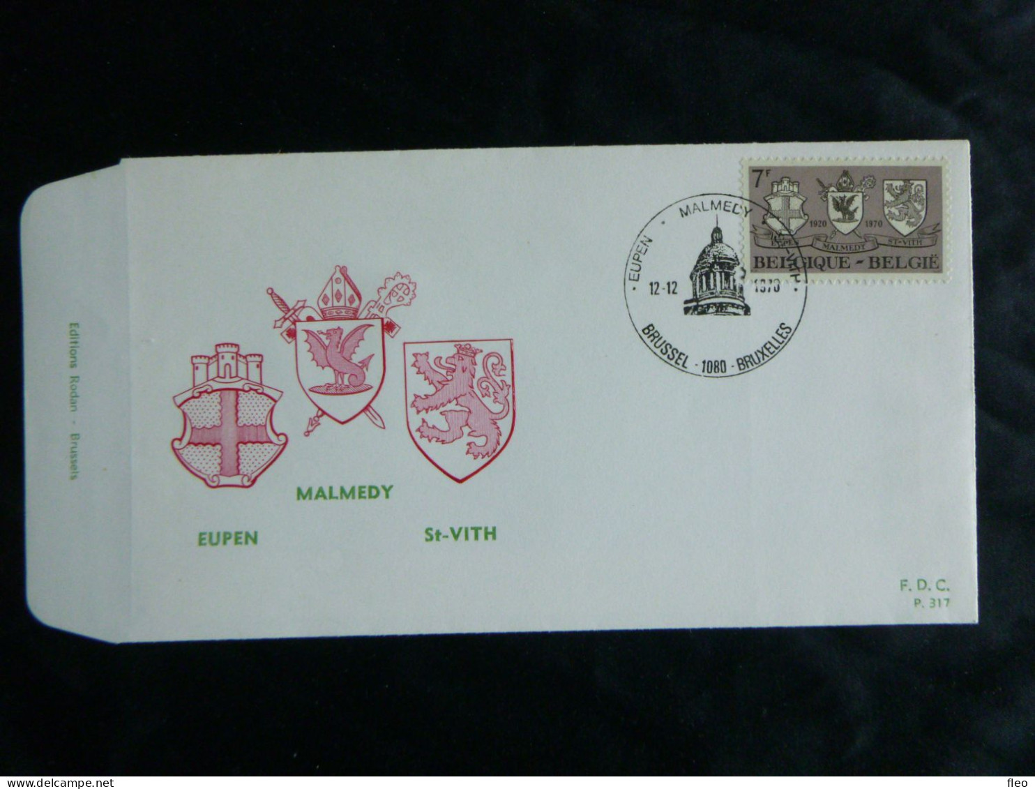 1970 1566 FDC (Brus/Brux) :  "d'Eupen , Malédy & Saint-Vith" - 1961-1970