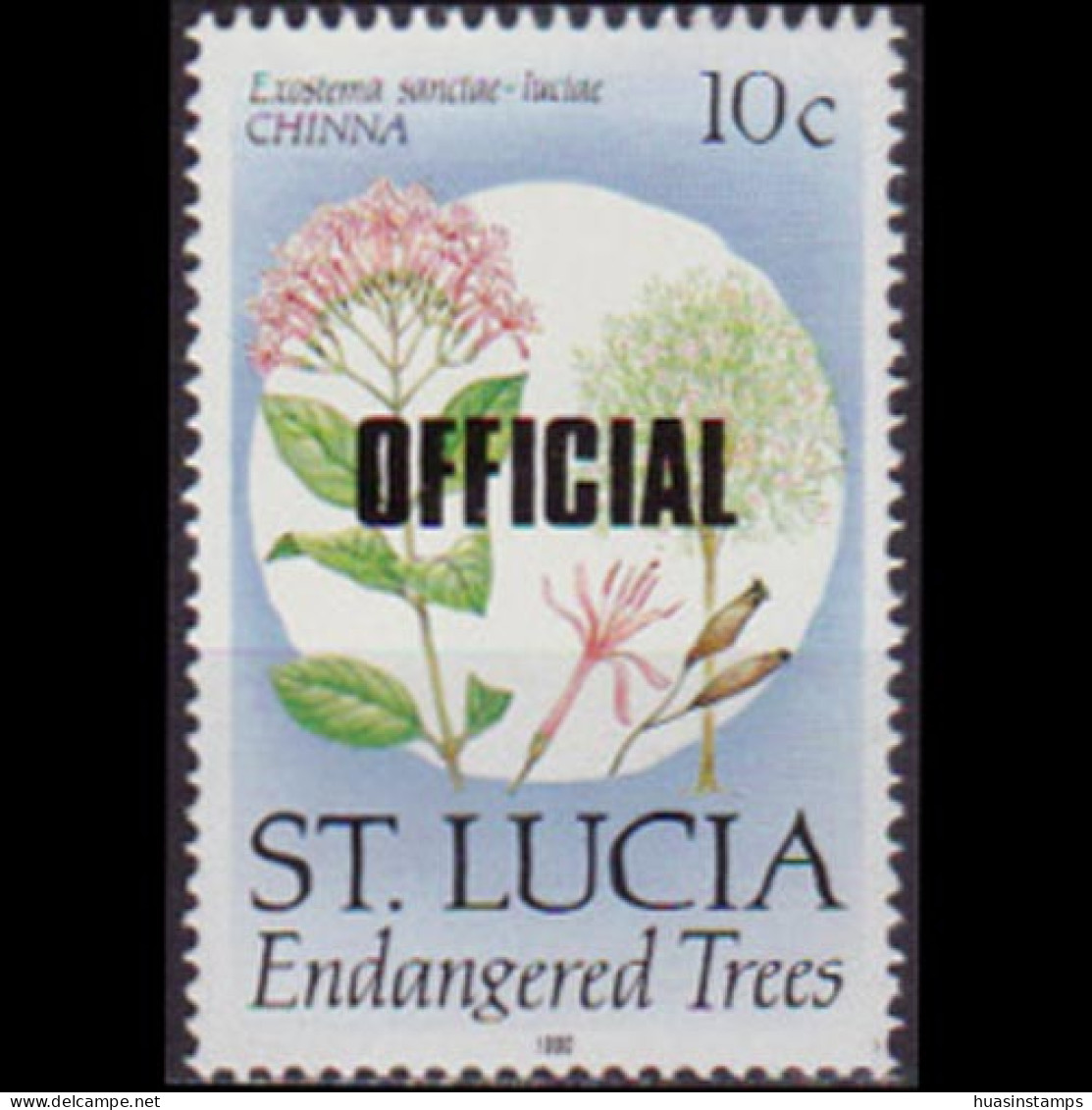 ST.LUCIA 1985 - Scott# O28 Endang.Tree Opt. 10c MNH - St.Lucie (1979-...)
