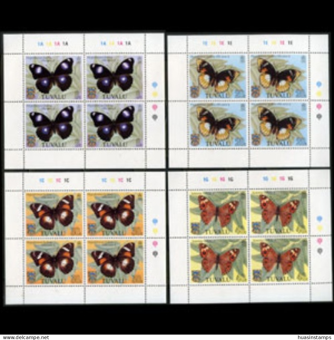 TUVALU 1981 - Scott# 146-9 S/S Butterflies MNH - Tuvalu (fr. Elliceinseln)