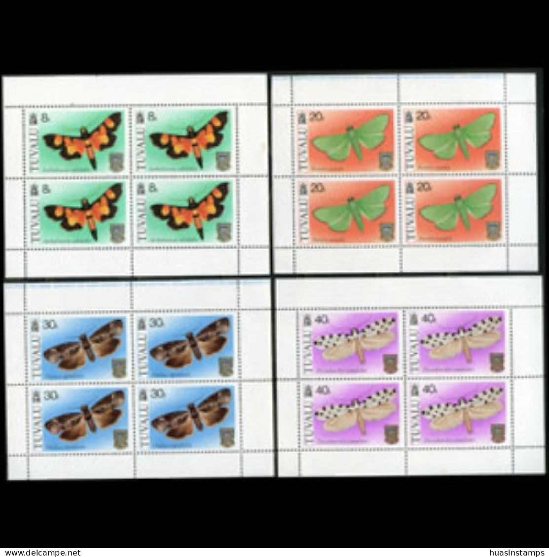 TUVALU 1980 - Scott# 138-41 S/S Moths MNH - Tuvalu