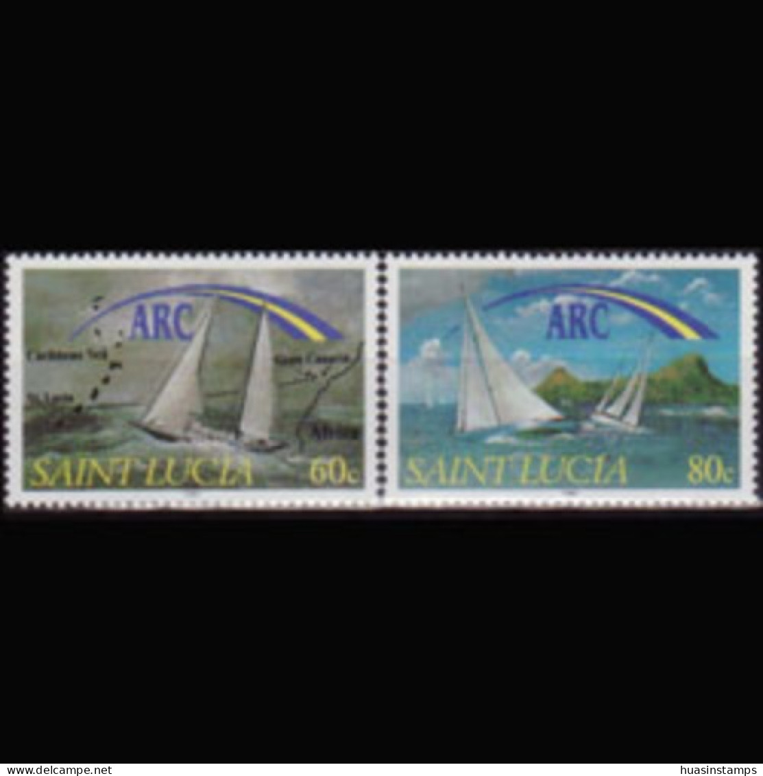 ST.LUCIA 1991 - Scott# 989-90 Yacht Rally Set Of 2 MNH - St.Lucia (1979-...)