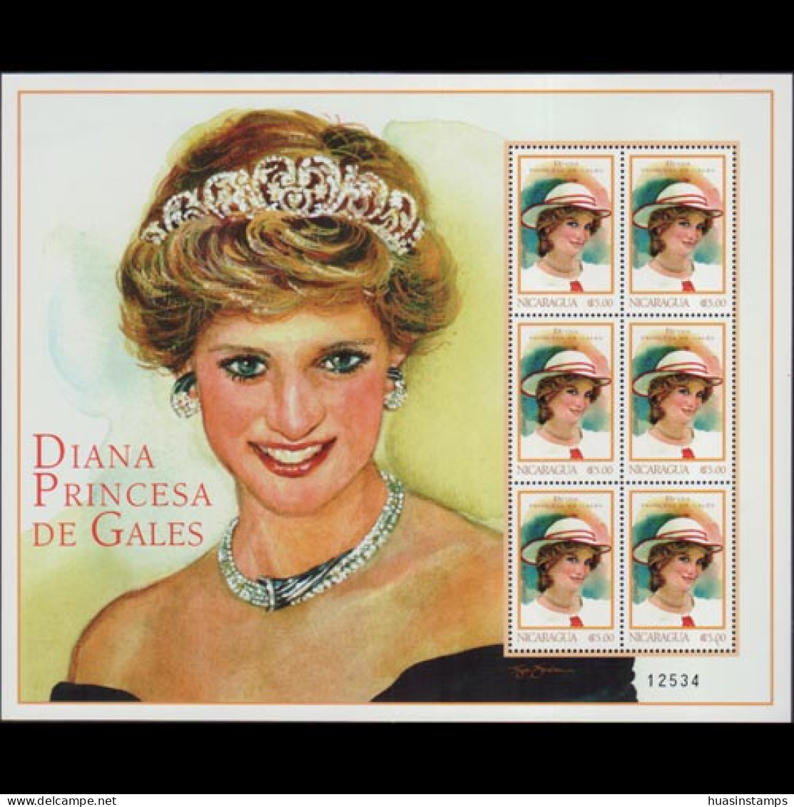 NICARAGUA 1999 - Scott# 2248A Sheet-Princess Diana MNH - Nicaragua