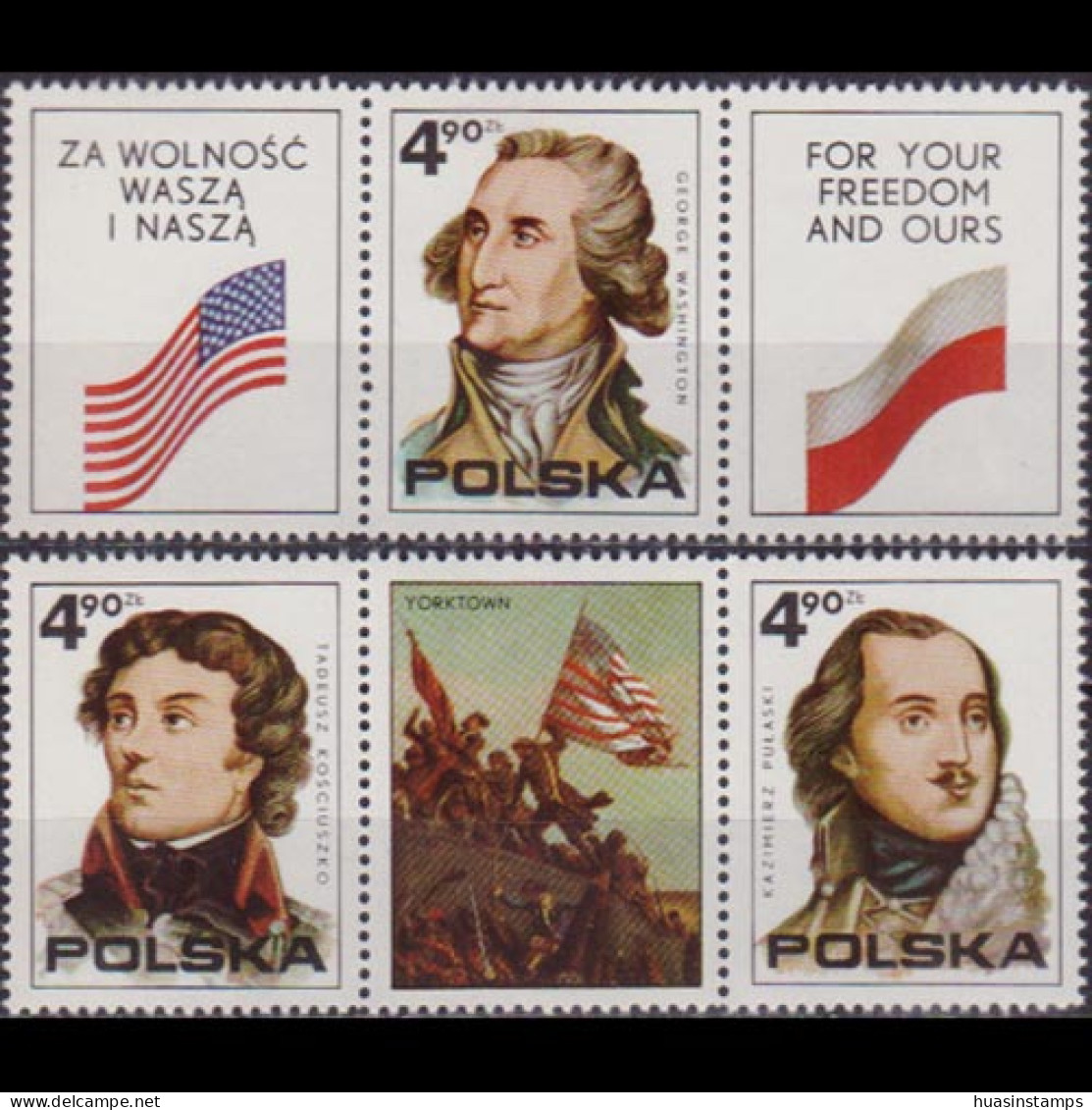 POLAND 1975 - Scott# 2122a-c American Heroe Set Of 3 MNH - Unused Stamps
