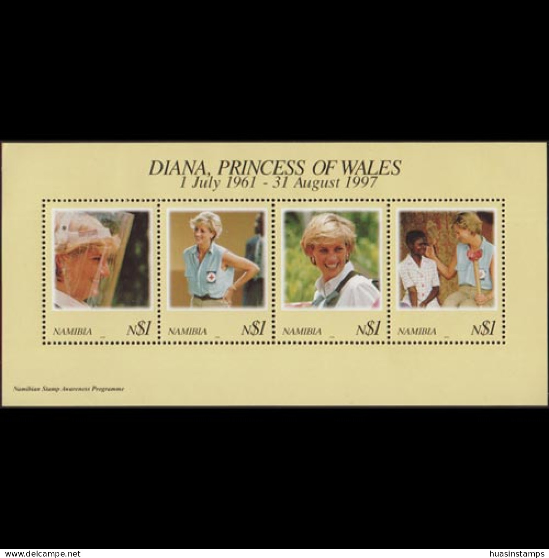 NAMIBIA 1998 - Scott# 909 S/S Princess Diana LH - Namibia (1990- ...)