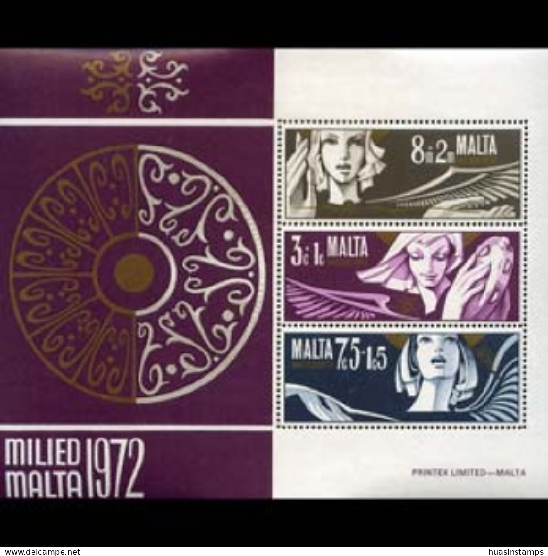 MALTA 1972 - Scott# B12a S/S Christmas-Angels MNH - Malte