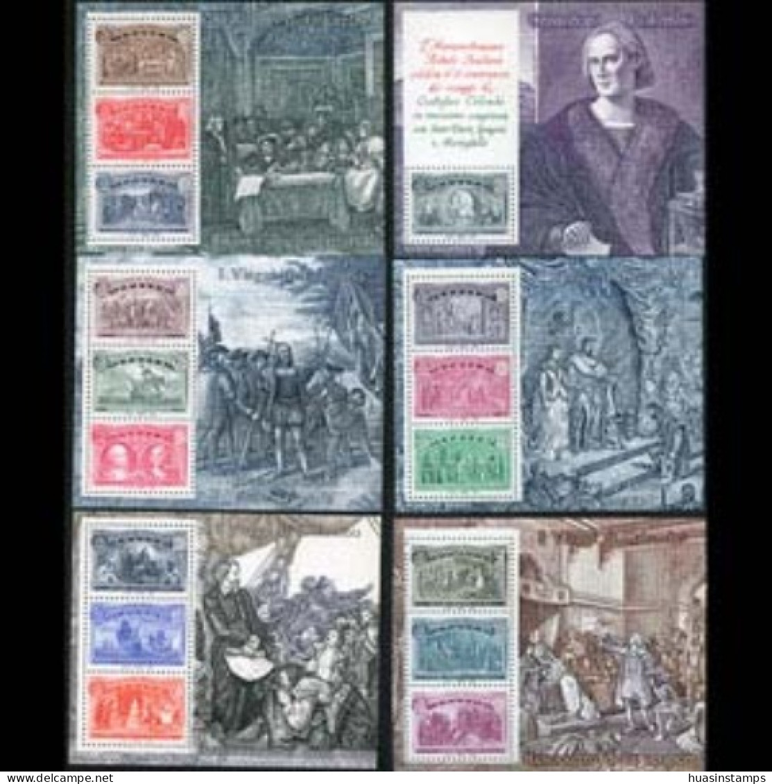 ITALY 1992 - Scott# 1883-8 S/S Columbus Voyages MNH - 1991-00: Nieuw/plakker