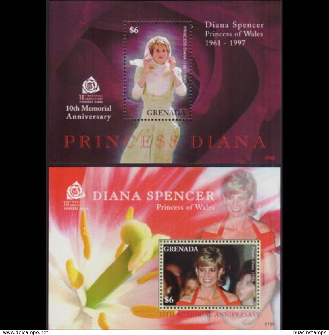 GRENADA 2007 - Scott# 3645-6 S/S Princess Diana MNH - Grenada (1974-...)