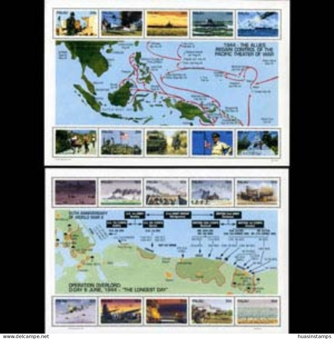 PALAU 1994 - Scott# 325-6 Sheets-WWII Pacific MNH - Palau