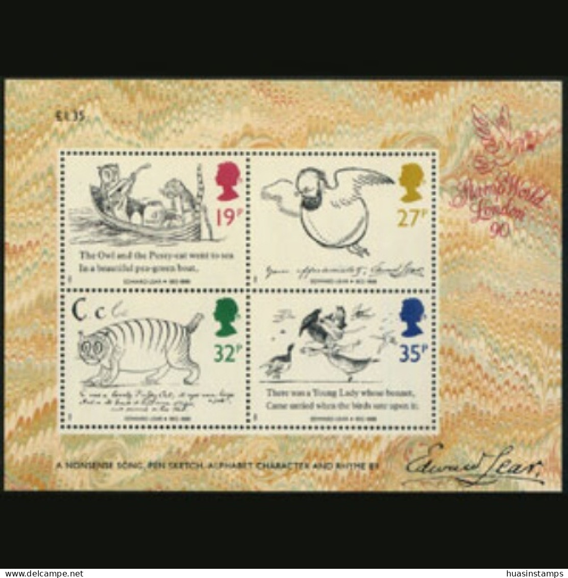 G.B. 1988 - Scott# 1229a S/S Lear Drawings MNH - Neufs