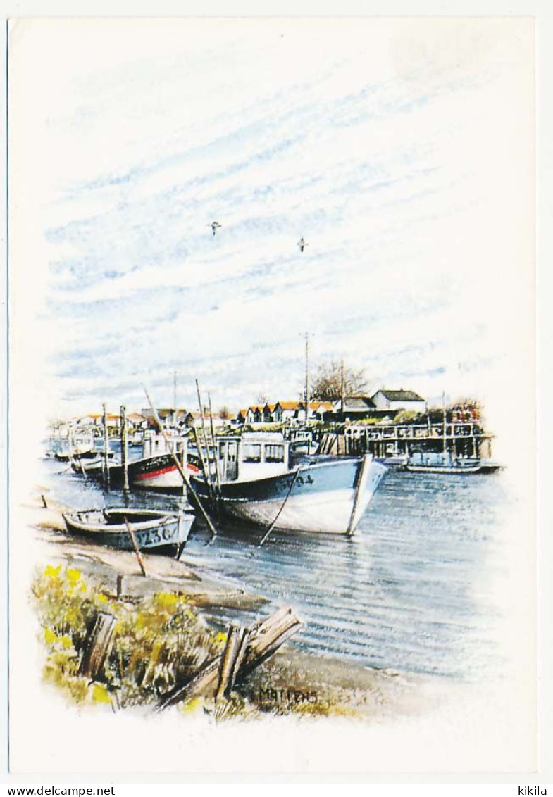 CPSM 10.5 X 15 Aquarelle De MATTENS (4) Charente-Maritime Chenal De Marennes - Marennes