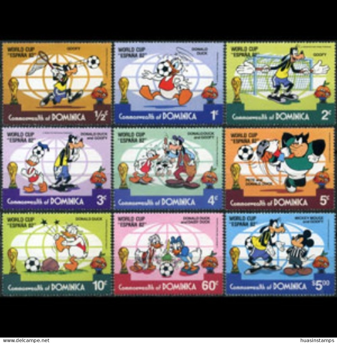 DOMINICA 1982 - Scott# 744-52 Disney-Soccer Set Of 9 MNH - Dominica (1978-...)