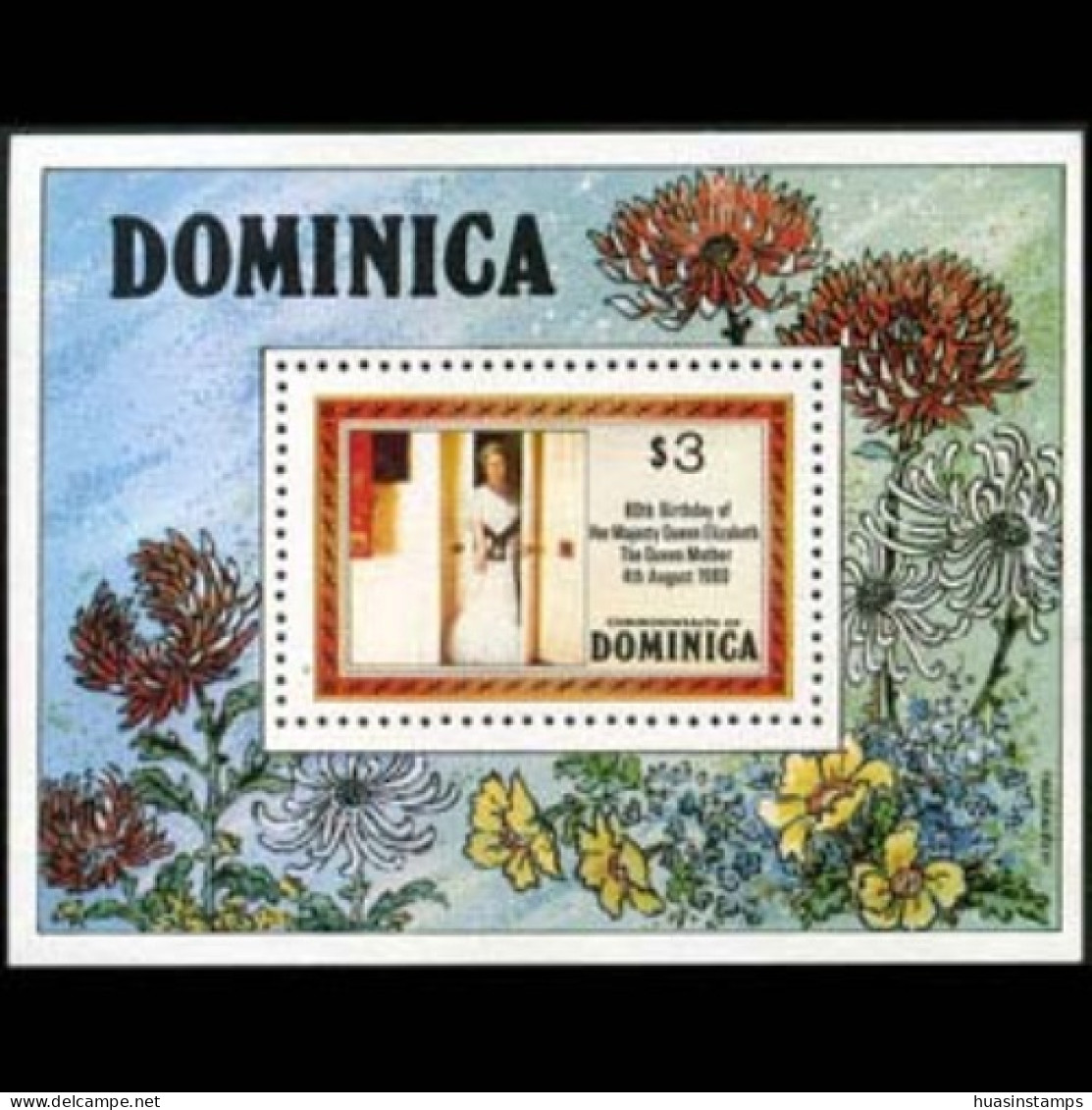 DOMINICA 1980 - Scott# 678 S/S Queen Mother MNH - Dominique (1978-...)