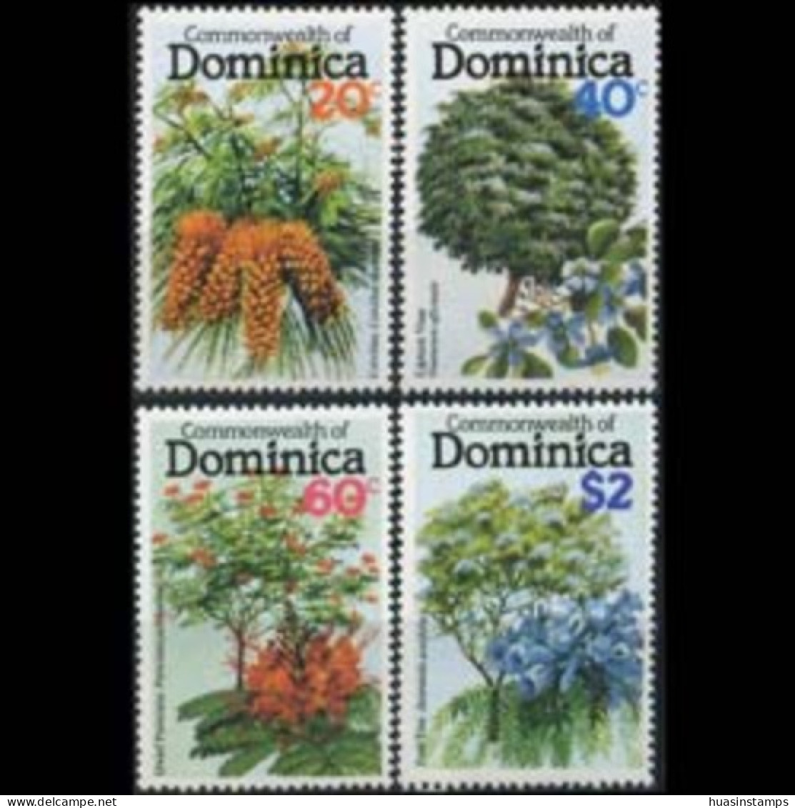 DOMINICA 1979 - Scott# 635-8 Flowering Trees Set Of 4 MNH - Dominique (1978-...)