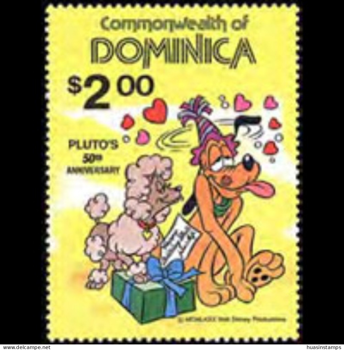 DOMINICA 1981 - Scott# 694 Disney-Pluto Set Of 1 MNH - Dominica (1978-...)