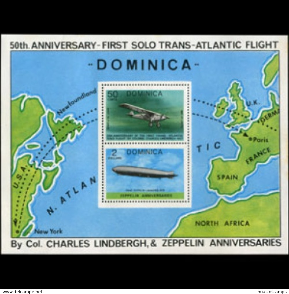 DOMINICA 1978 - Scott# 569 S/S Flight-Planes MNH - Dominica (1978-...)