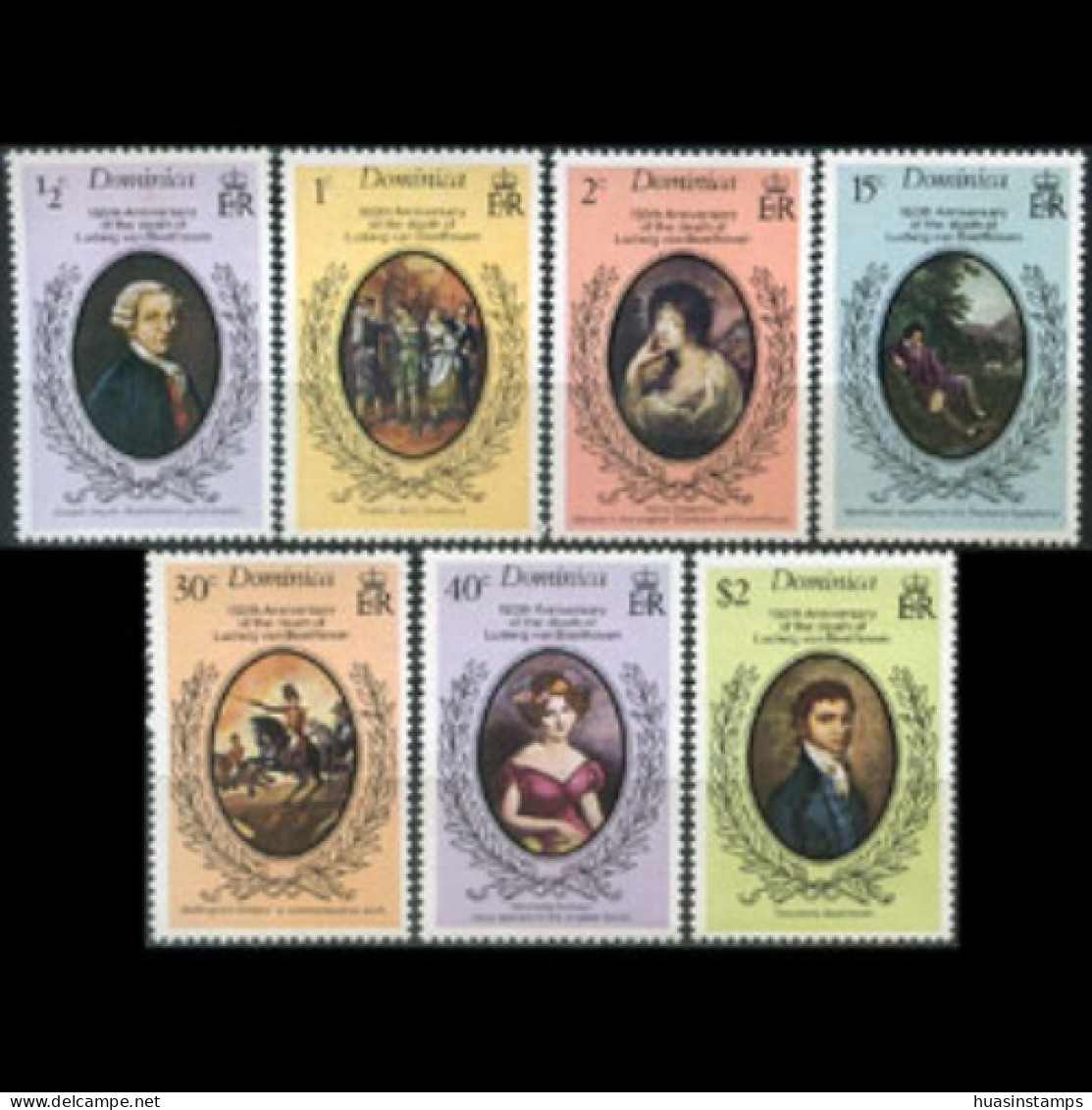 DOMINICA 1977 - Scott# 527-33 Beethoven Set Of 7 MNH - Dominica (1978-...)