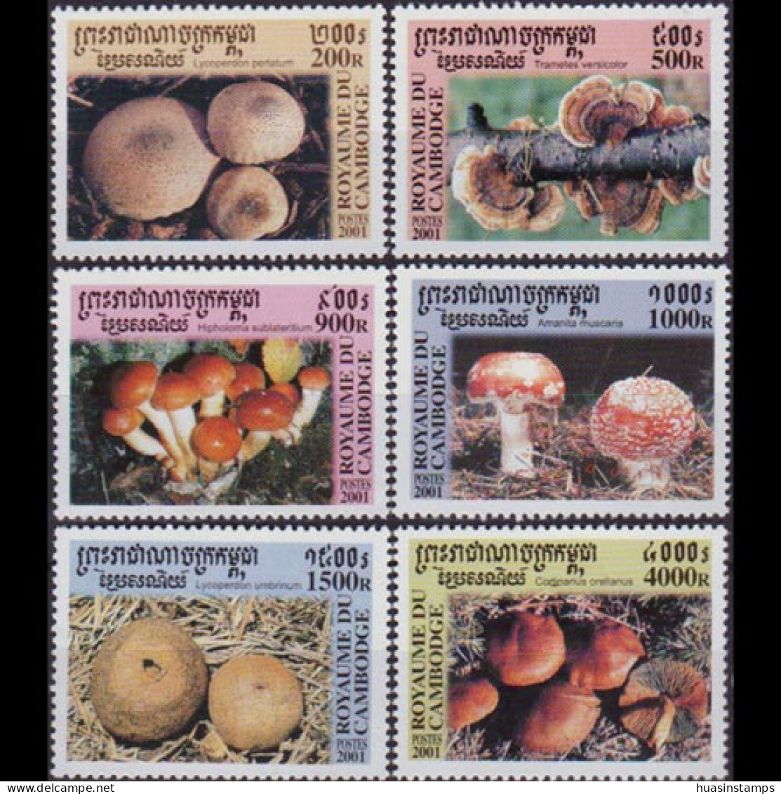 CAMBODIA 2001 - Scott# 2066-71 Mushrooms Set Of 6 MNH - Camboya