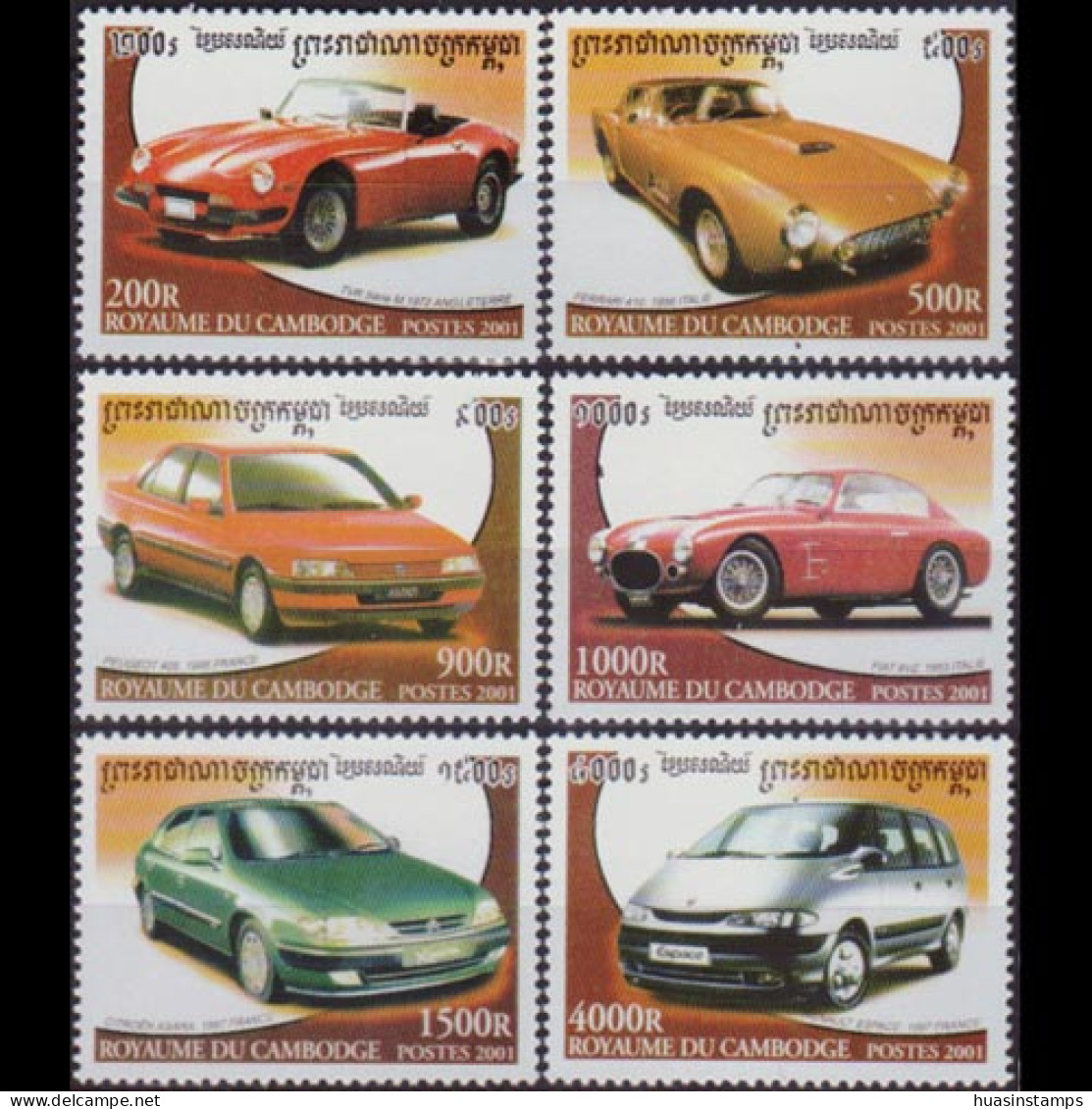 CAMBODIA 2001 - Scott# 2097-102 Automobiles Set Of 6 MNH - Camboya