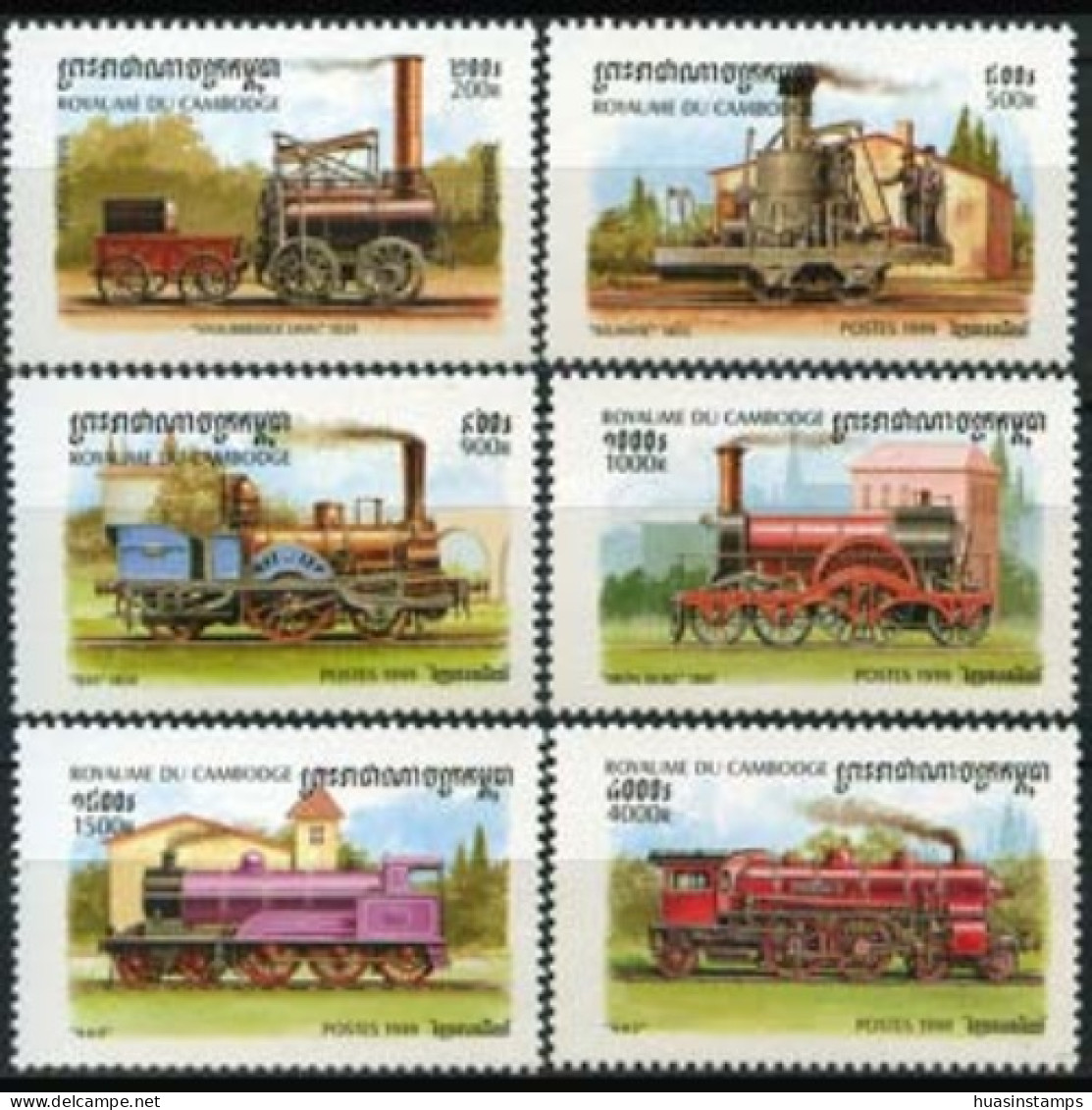 CAMBODIA 1999 - Scott# 1797-802 Trains Set Of 6 MNH - Cambodja