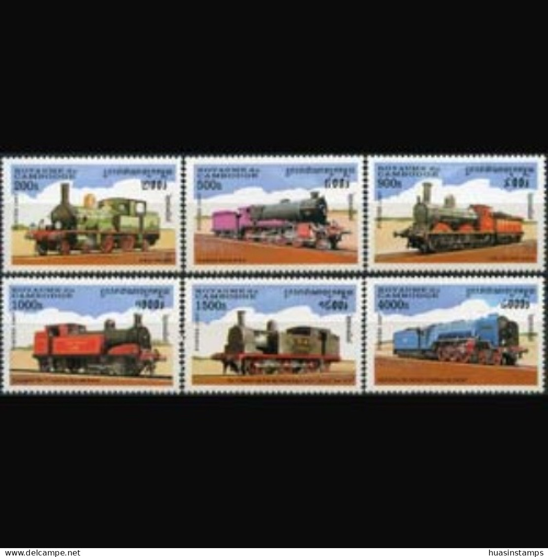 CAMBODIA 1997 - Scott# 1631-6 Trains Set Of 6 MNH - Cambogia