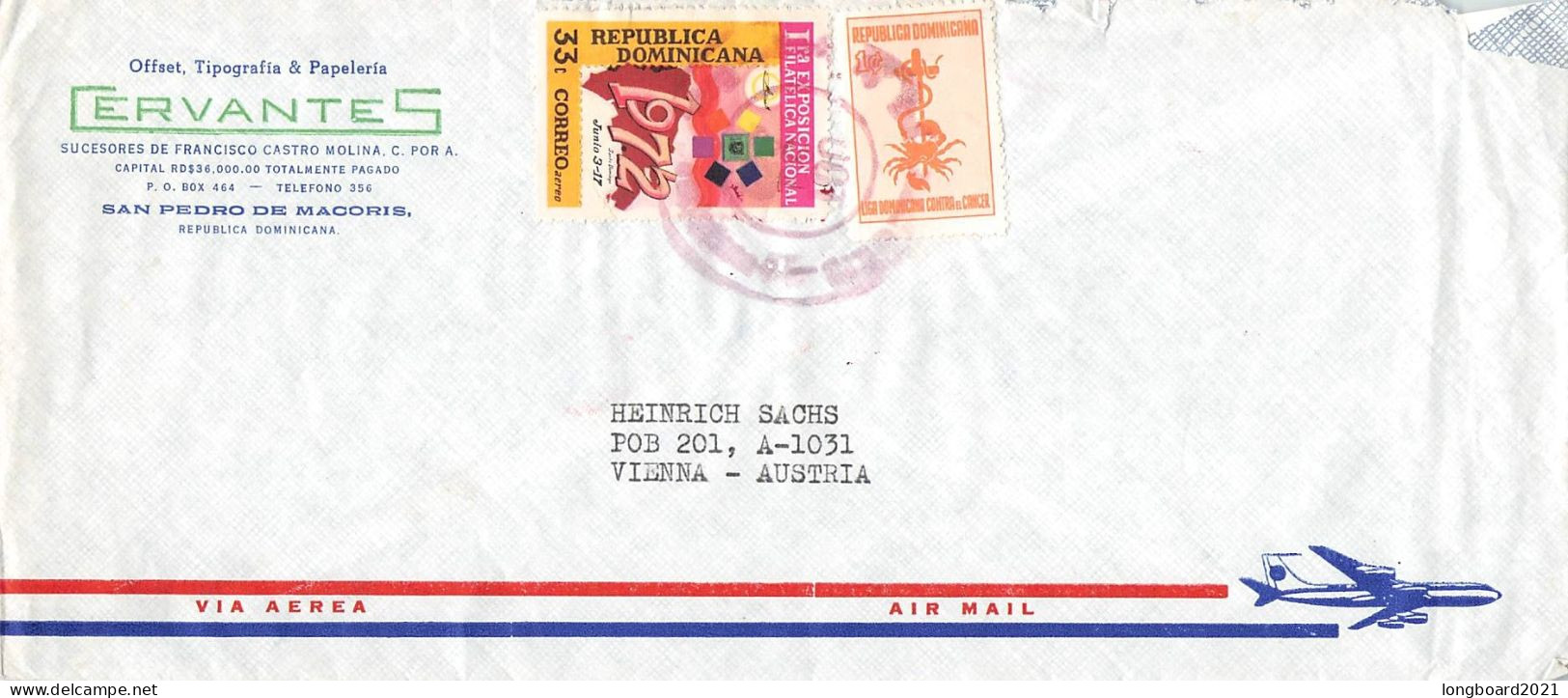 DOMINICAN REP - AIRMAIL Ca 1972 - WIEN/AT / 6280 - Dominikanische Rep.