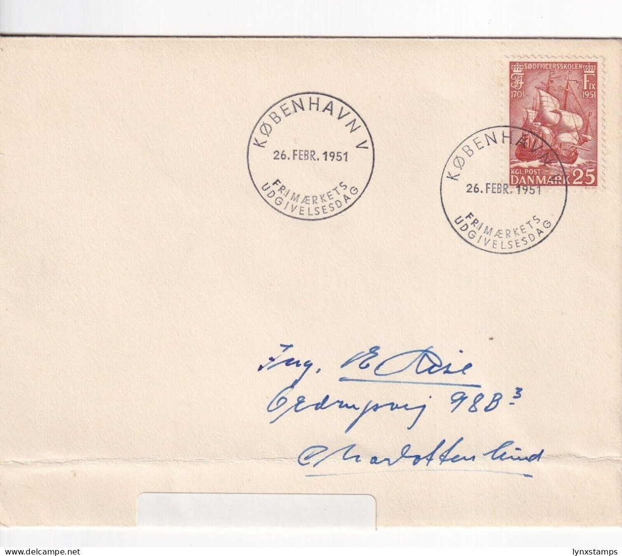 G018 Denmark 1951 Cover ,ship Stamp - Brieven En Documenten