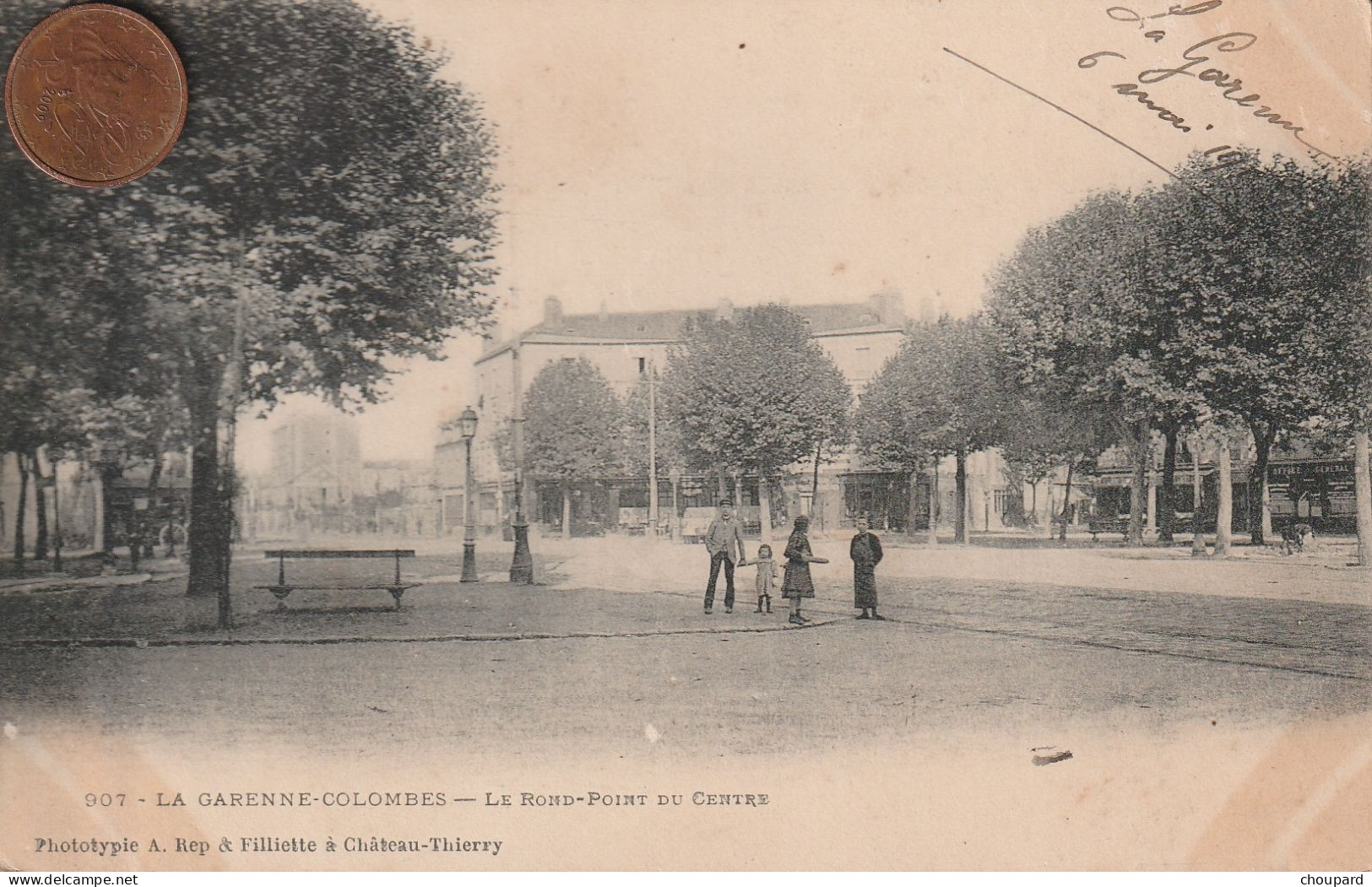 92 - Carte Postale Ancienne De  LA GARENNE COLOMBES   Le Rond Point Du Centre - La Garenne Colombes