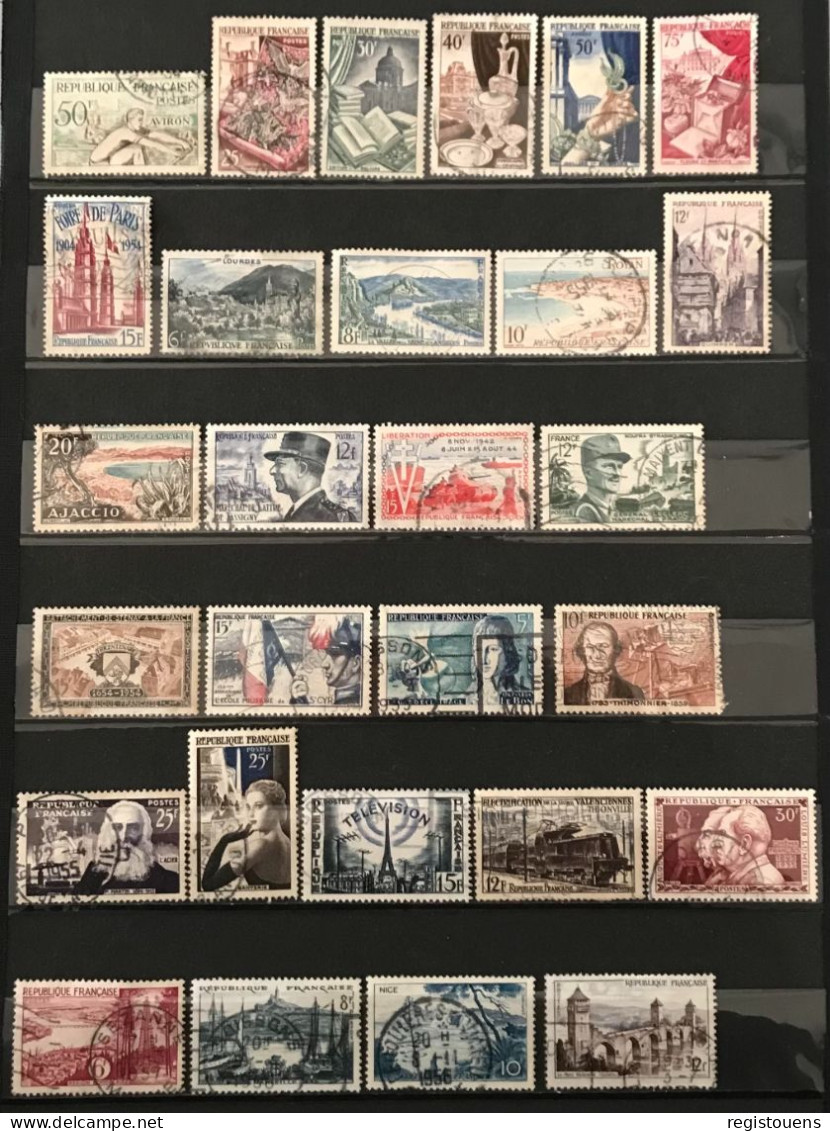 Lot De 121 Timbres Oblitérés France 1950 À 1959 - Oblitérés