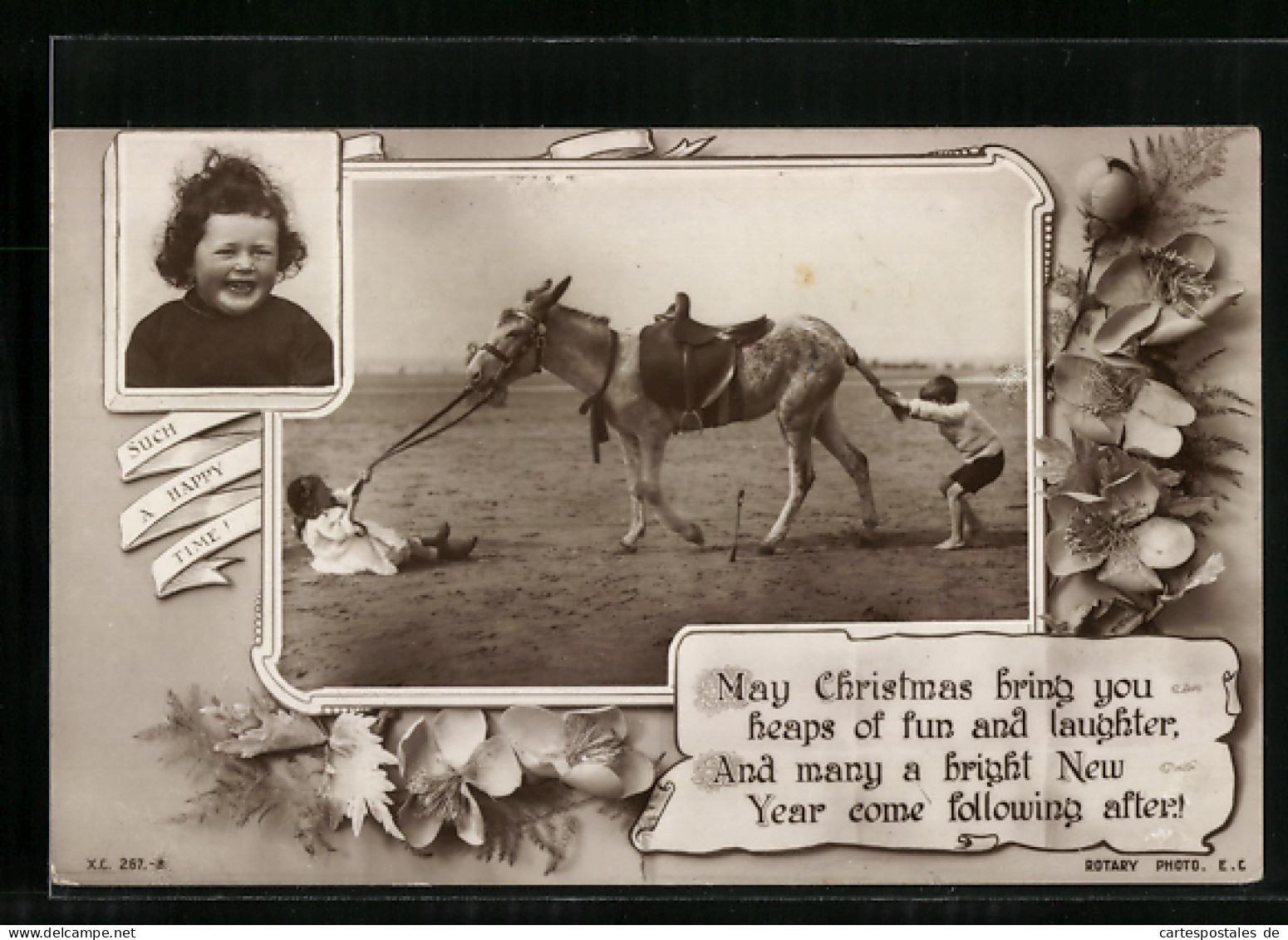 AK Kinder Mit Störrischem Esel  - Donkeys