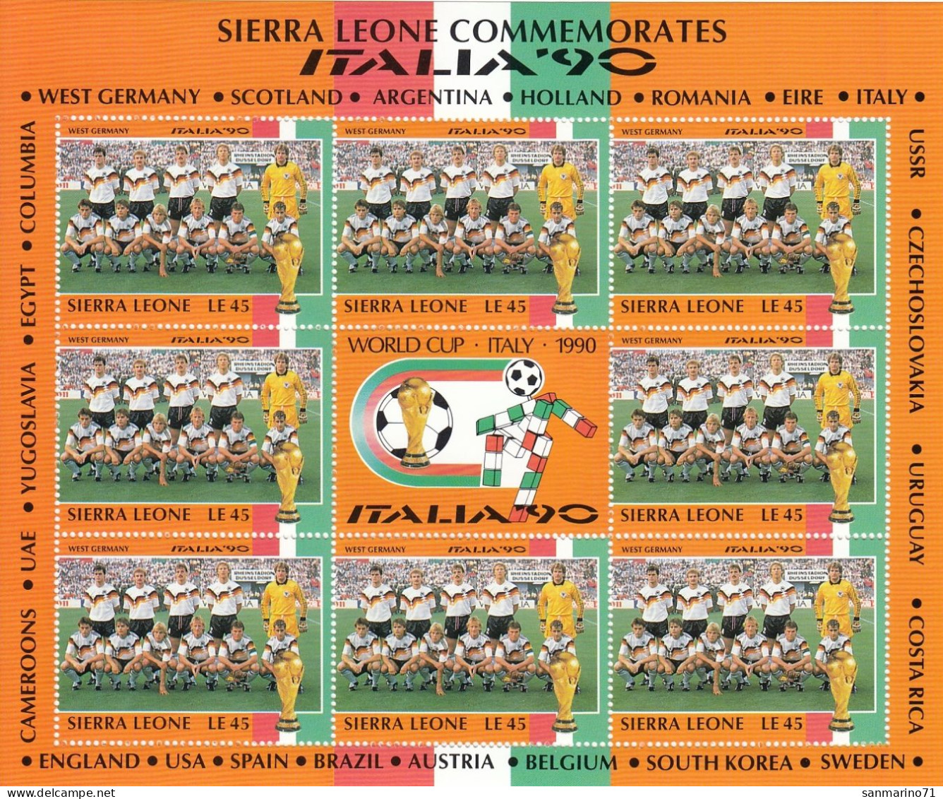 SIERRA LEONE 1447,unused - 1990 – Italy