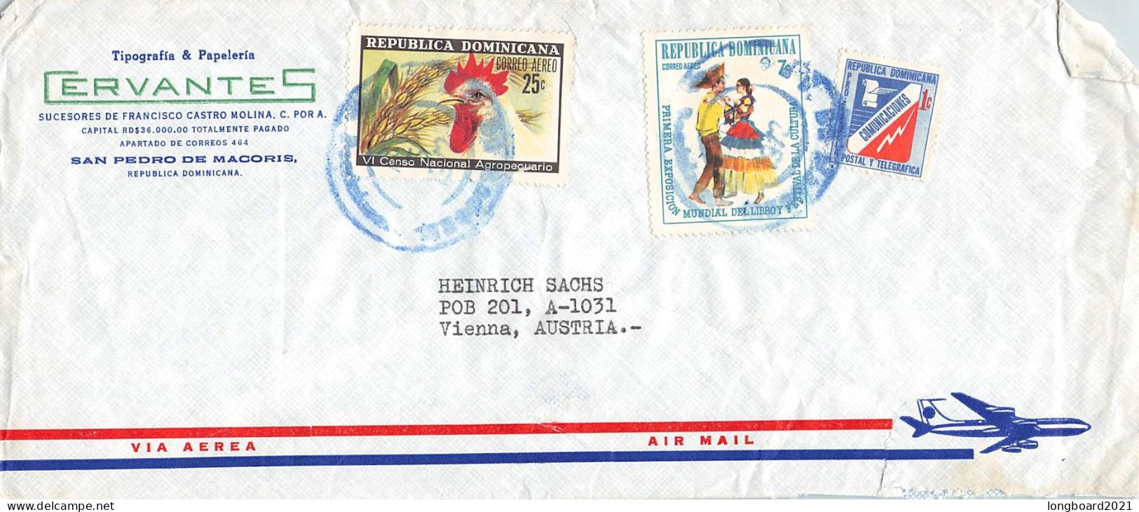 DOMINICAN REP - AIRMAIL 1972 - WIEN/AT / 6283 - Dominicaanse Republiek