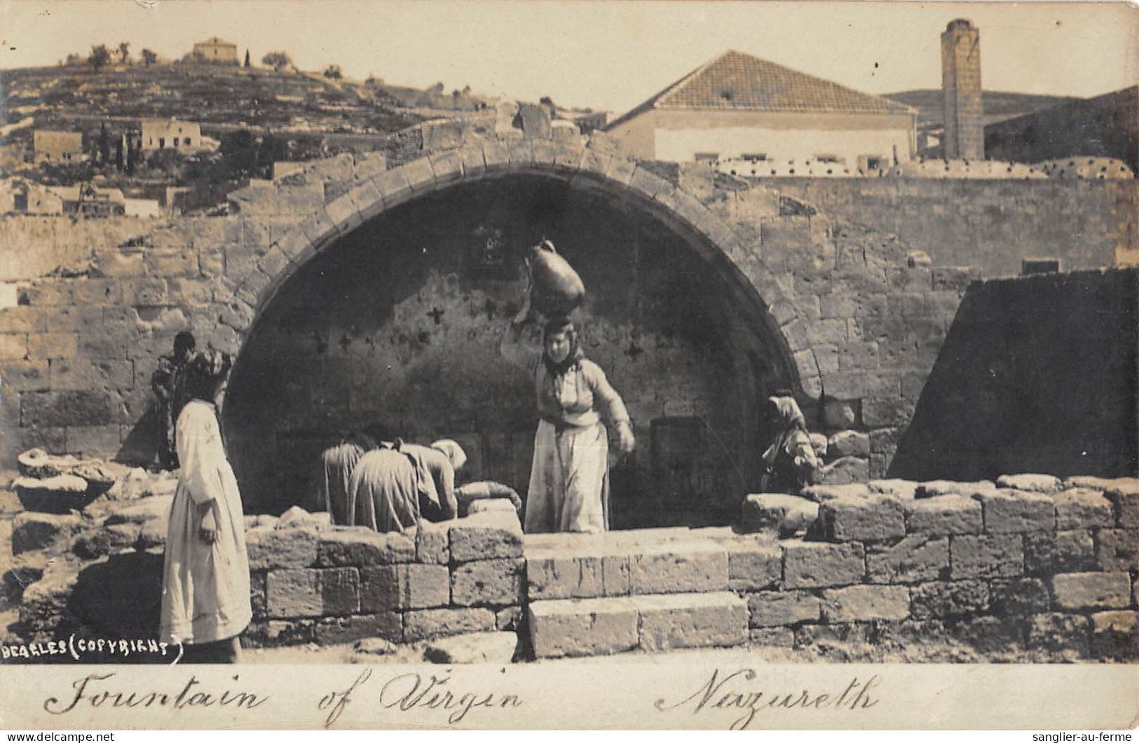 CPA / ISRAEL / CARTE PHOTO / FOUTAIN OF VIRGIN / NAZARETH / Cliché Rare - Israele