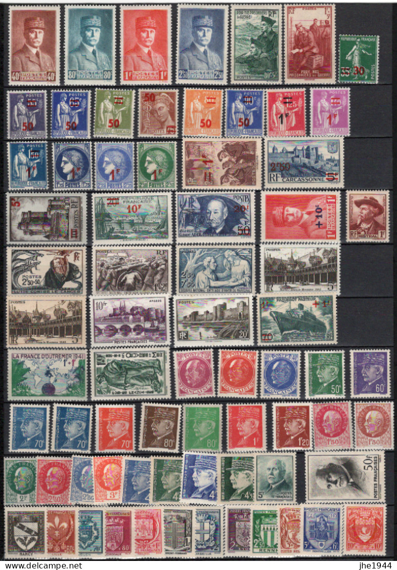 France Année Compléte 1941 N° 470 à 537 Neufs  Soit 72 Timbres - 1940-1949