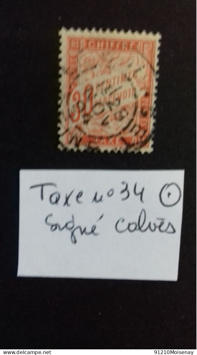 FRANCE   TAXE N°34 Oblitéré  SIGNE - 1859-1959 Usati