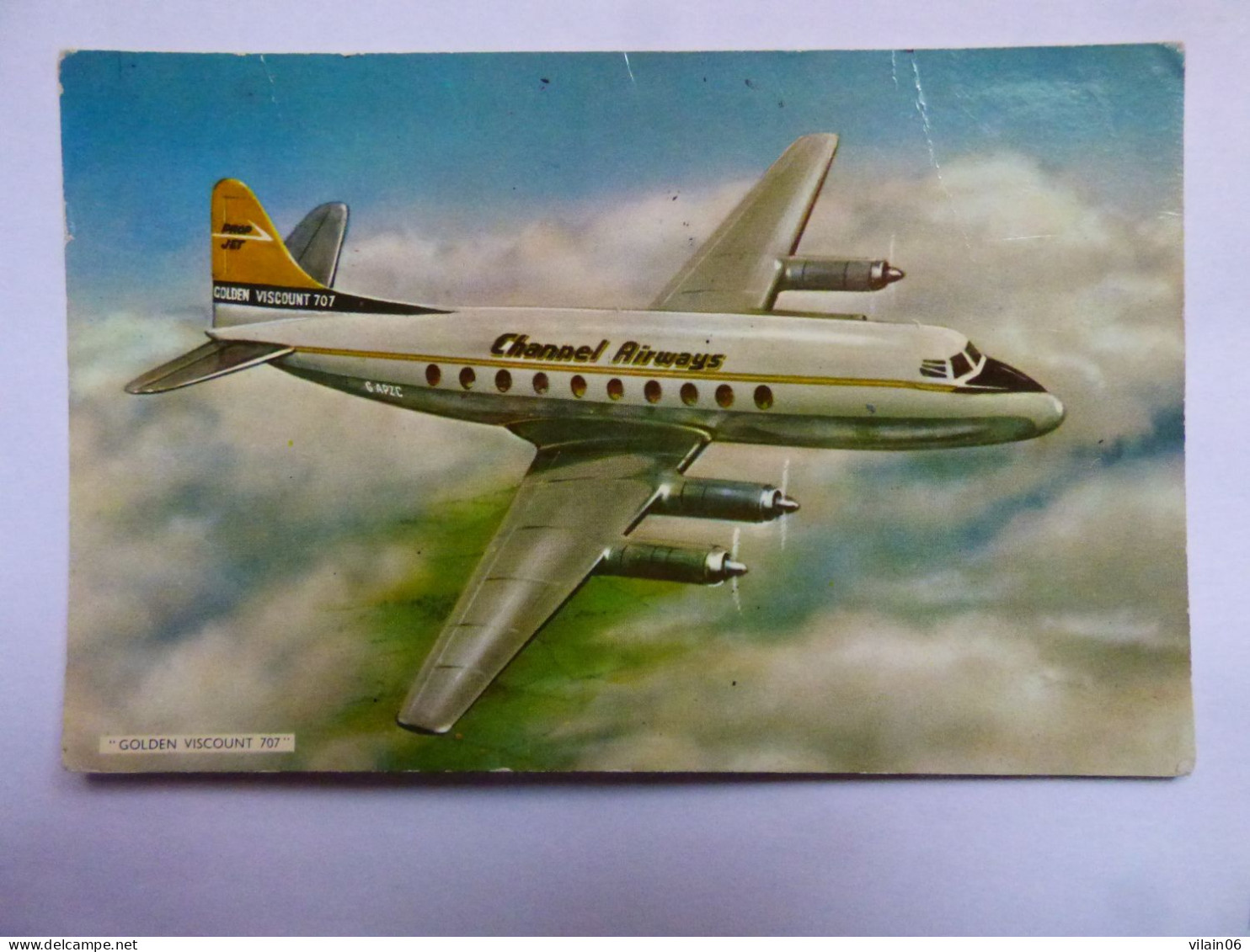 CHANNEL AIRWAYS  VISCOUNT      /   AIRLINE ISSUE / CARTE COMPAGNIE - 1946-....: Modern Era