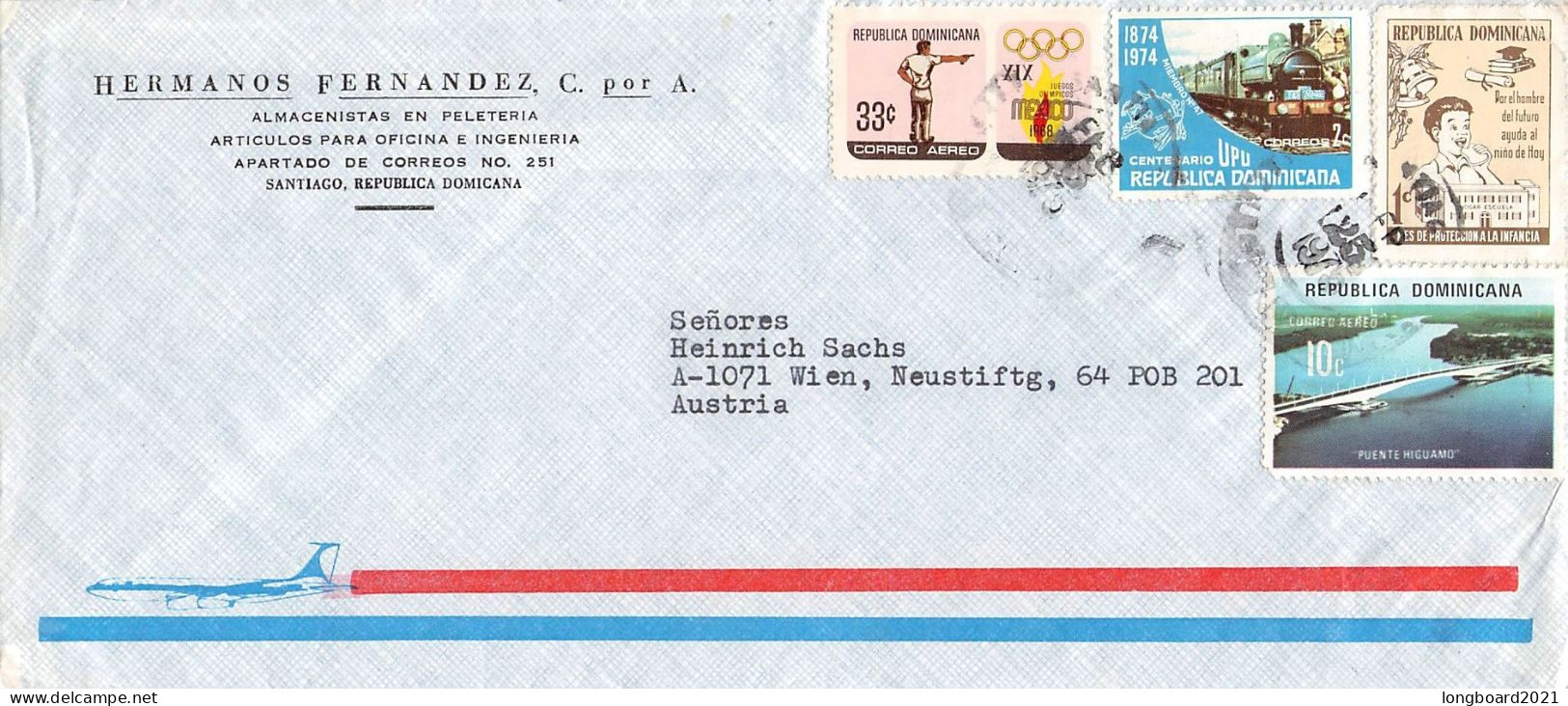 DOMINICAN REP - AIRMAIL 1975 - WIEN/AT / 6288 - Dominican Republic