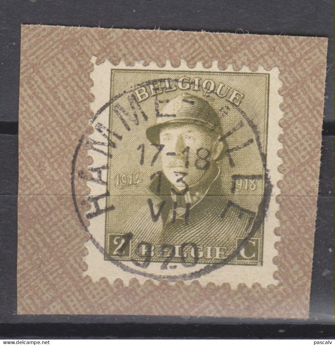 COB 166 Sur Fragment Oblitération Centrale HAMME-MILLE - 1919-1920 Albert Met Helm
